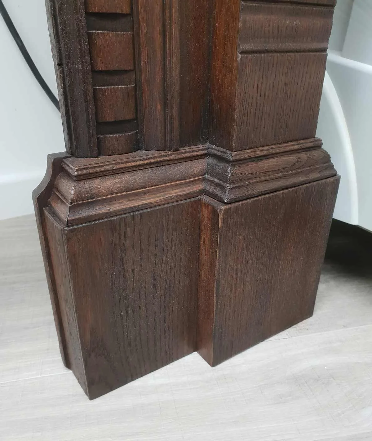 Foot detail oak fireplace restoration