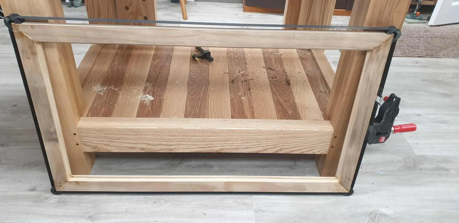 Clamping frame while glue dries