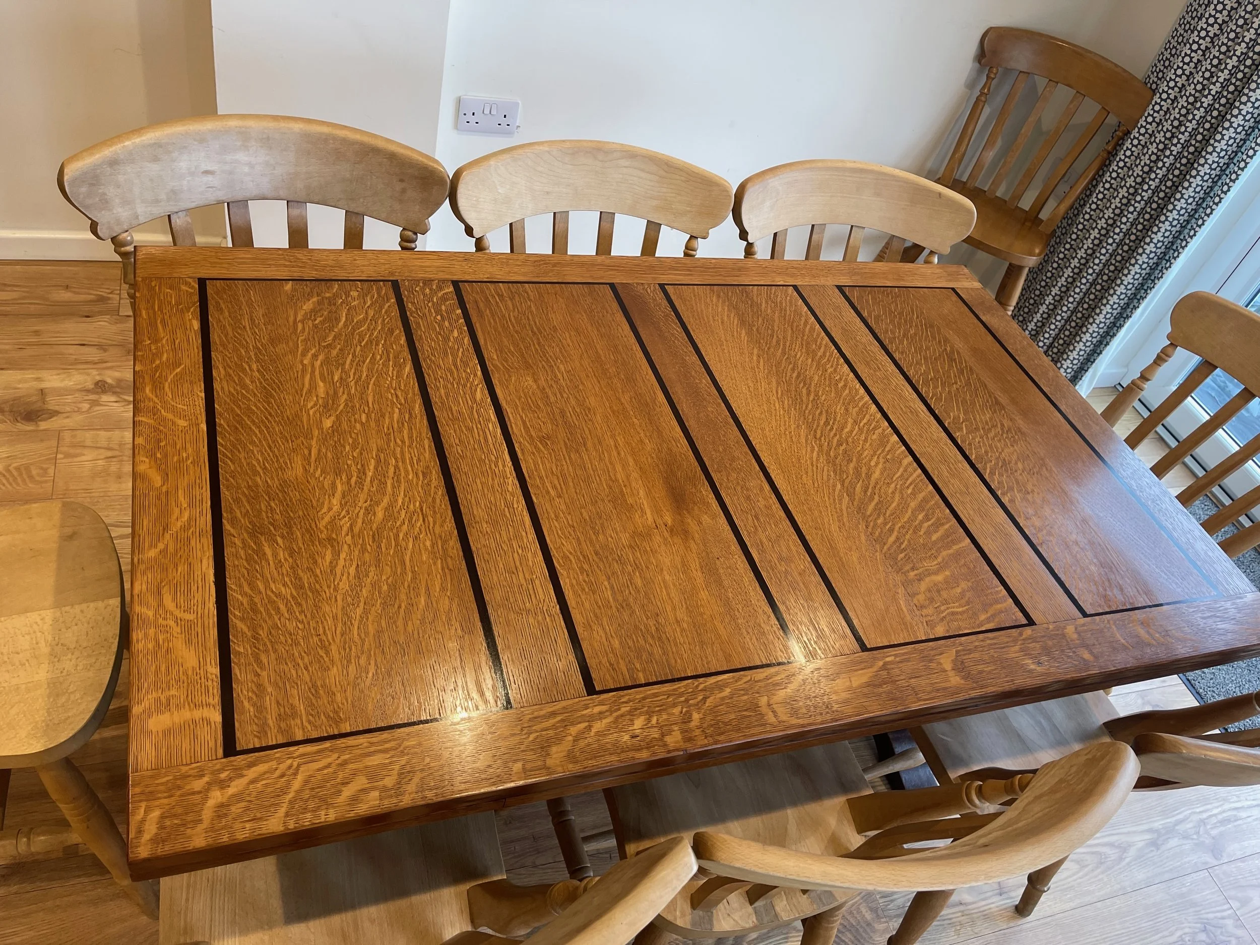 Oak table completely restored