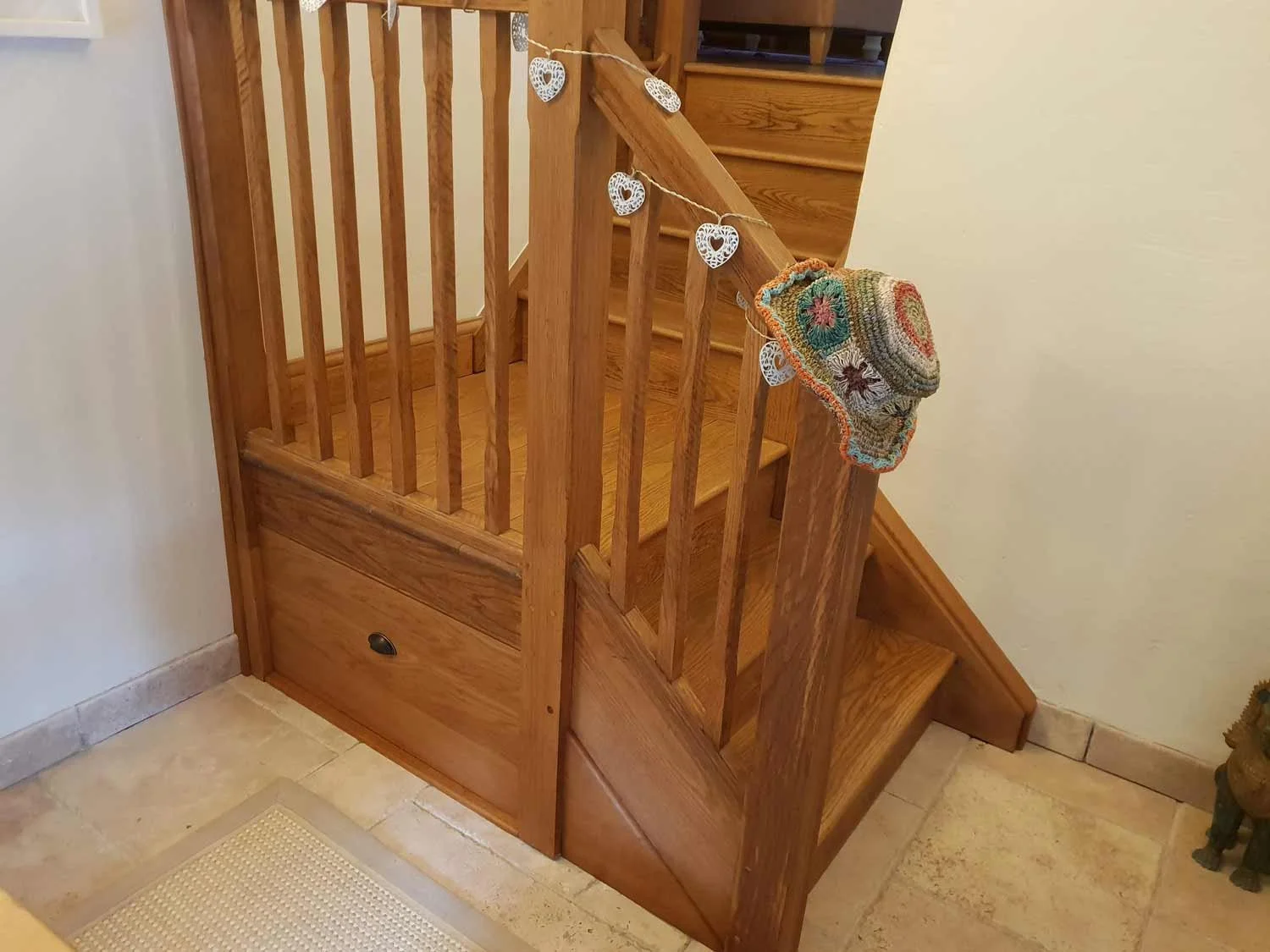 Restored oak staircase in St Column Cornwall