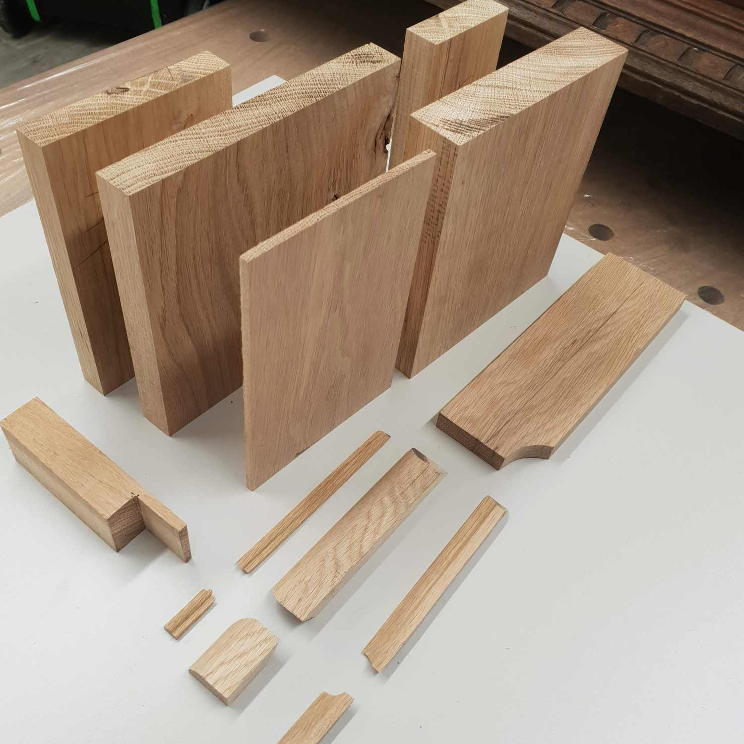 13 replacement parts cut to shape