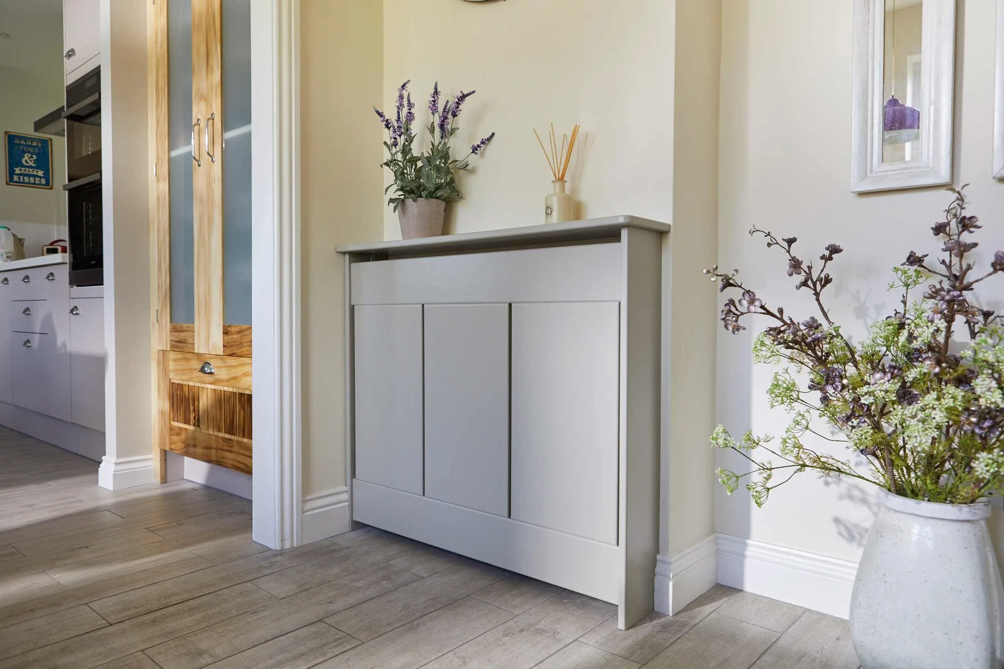 Bespoke wooden radiator cover by Richard Pearce, Cornwall