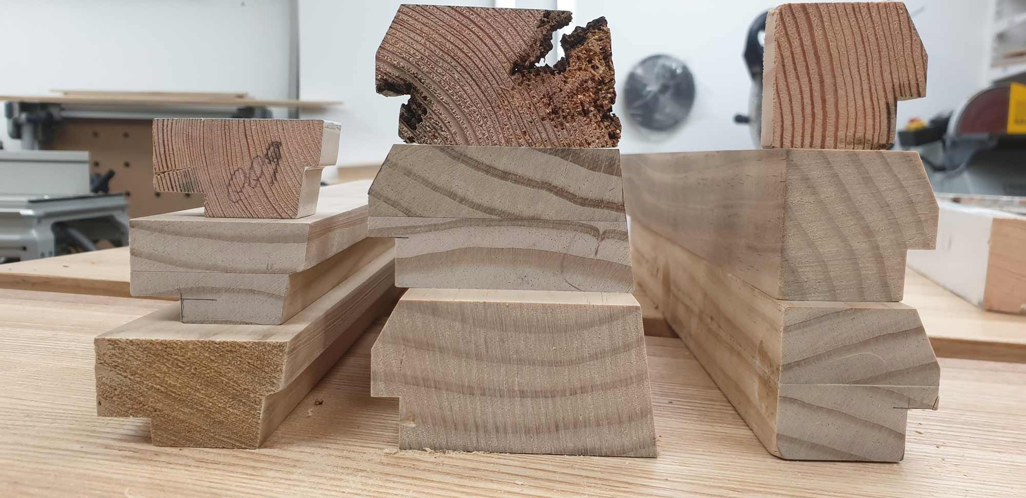 Accoya timber joints cut