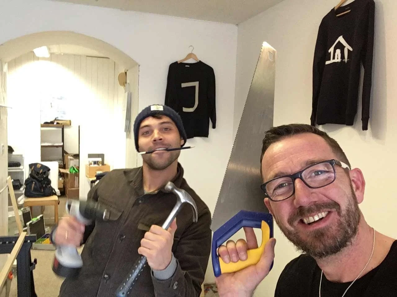 Rich and Andy working in Jam, shop in Padstow