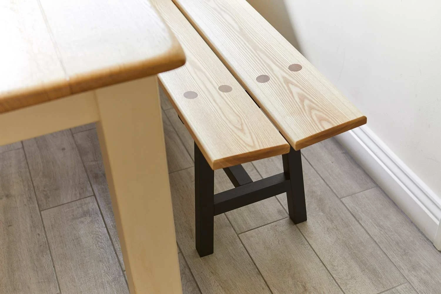 Handmade table and bench by Richard Pearce, Cornwall