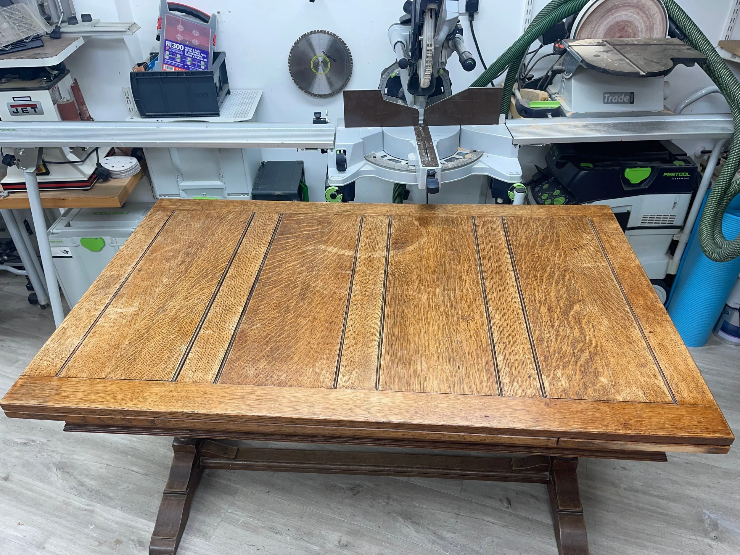 Oak table in need of restoring