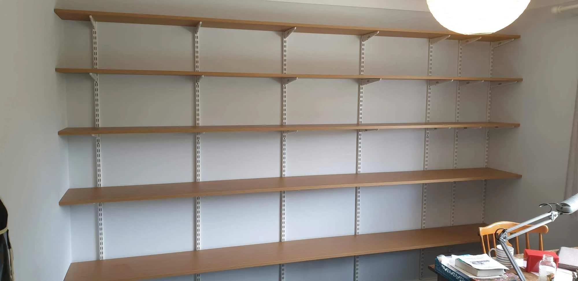 Custom adjustable shelving for customer in Wadebridge