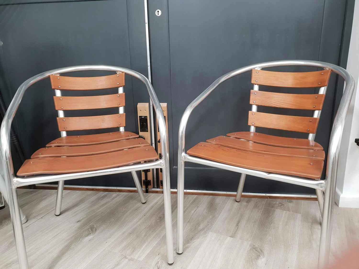 Two finished up-cycled chairs