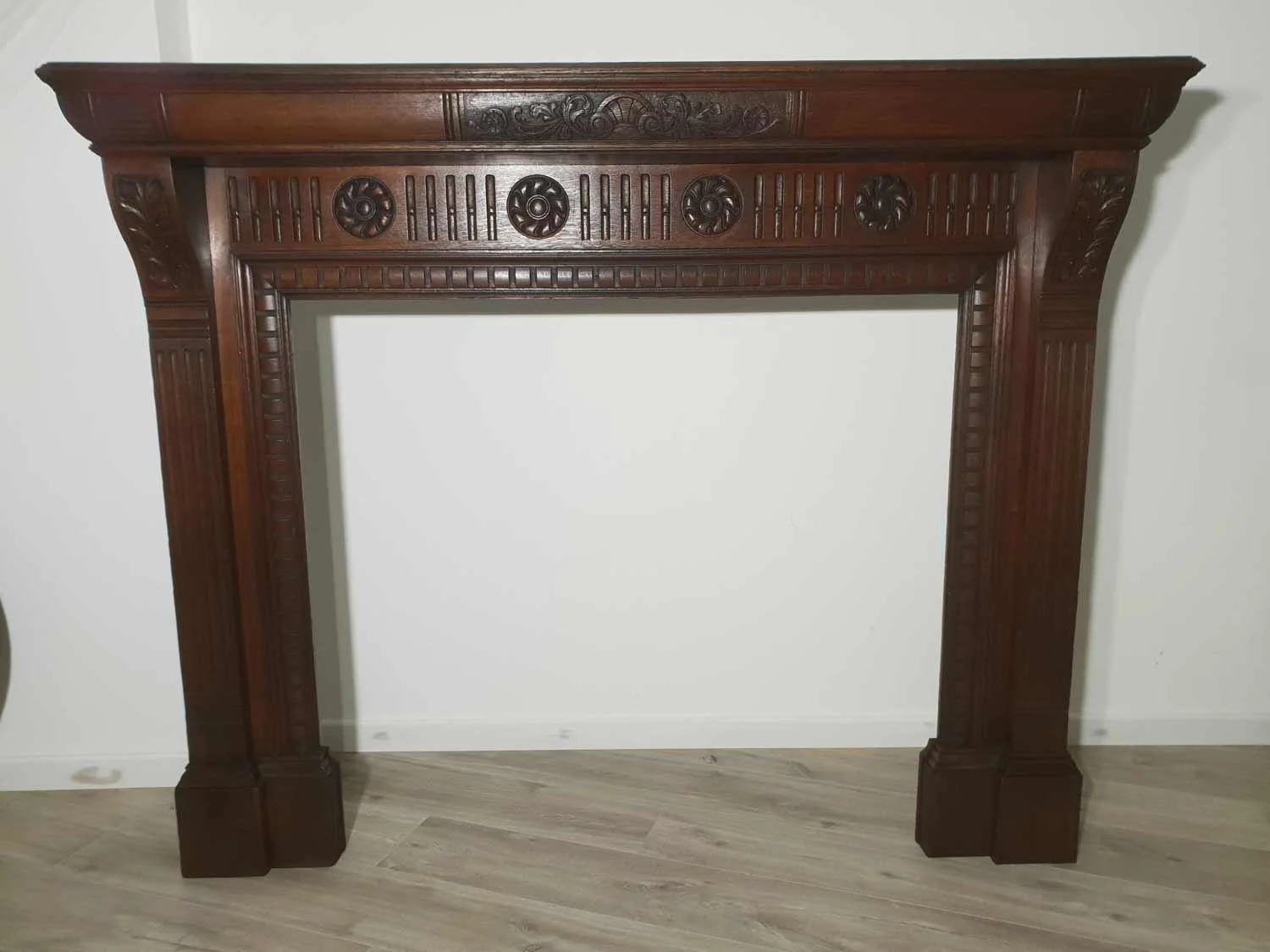 Restored oak fireplace in St Column Cornwall