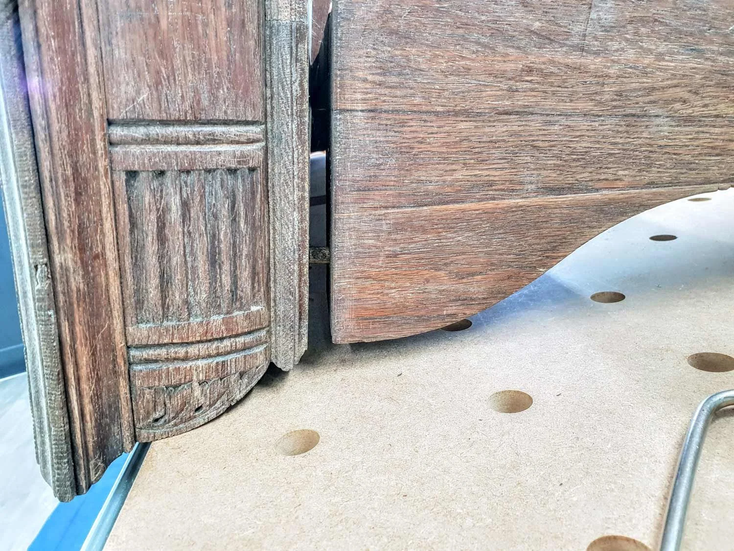 fireplace foot needs restoration