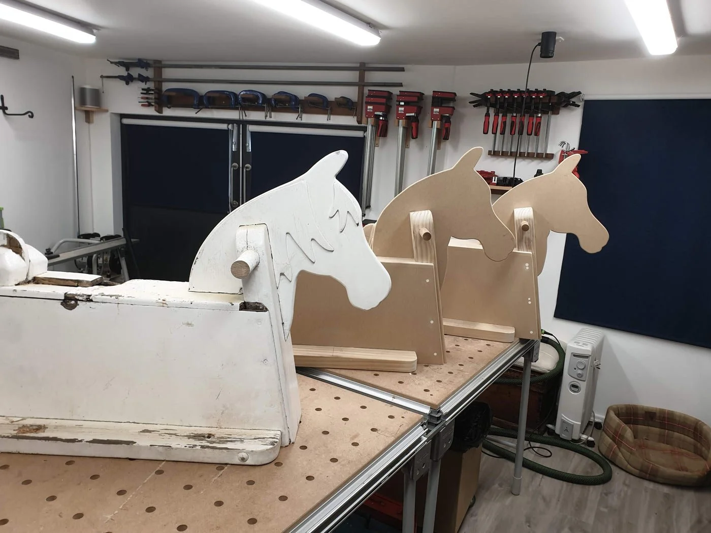 Two new rocking horses compared to the orginal