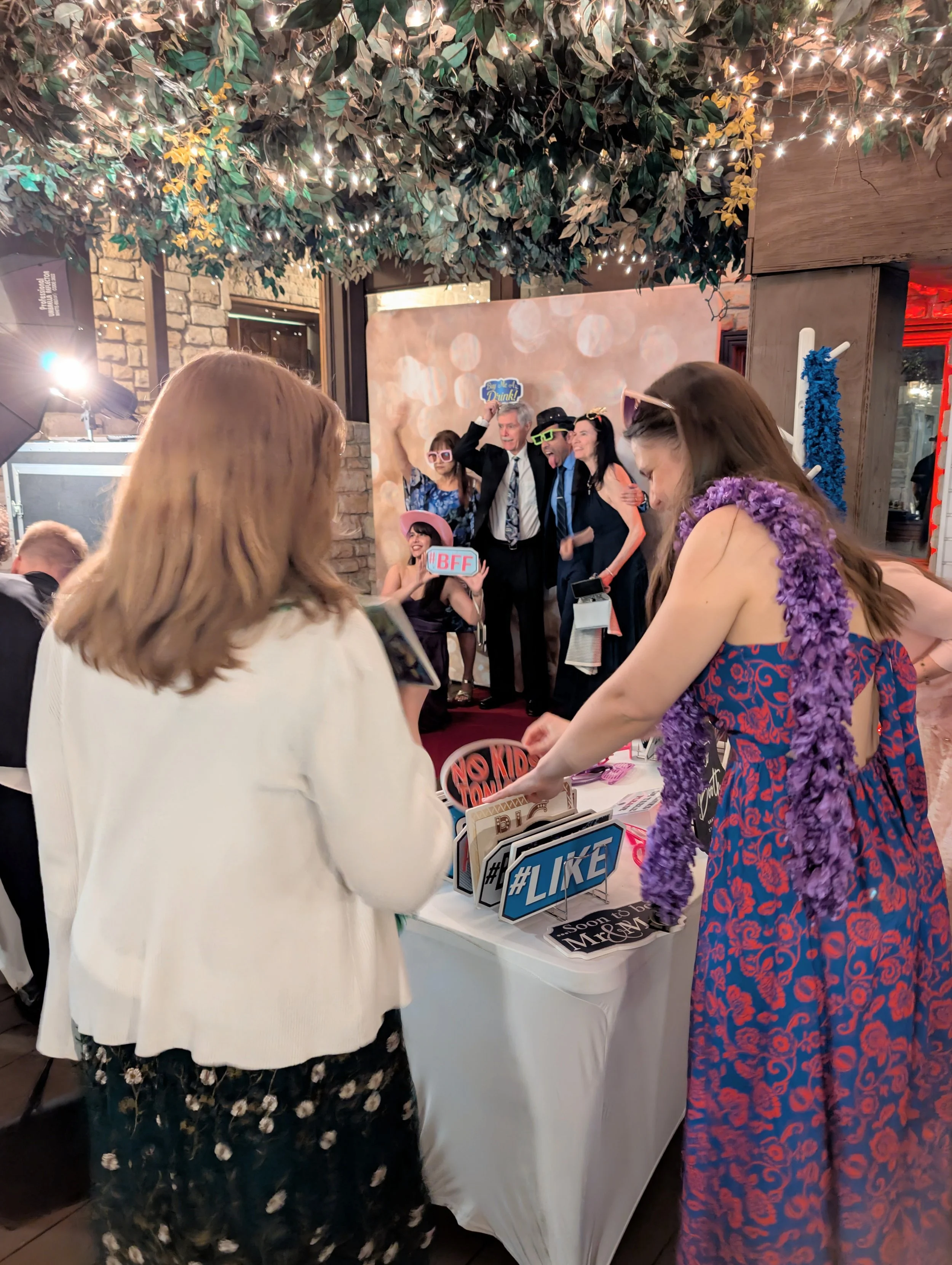 Corporate event guests using a photo booth in Dyer Indiana