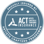 Logo for ACT Insurance with text 'Proudly insured by ACT' and surrounding stars