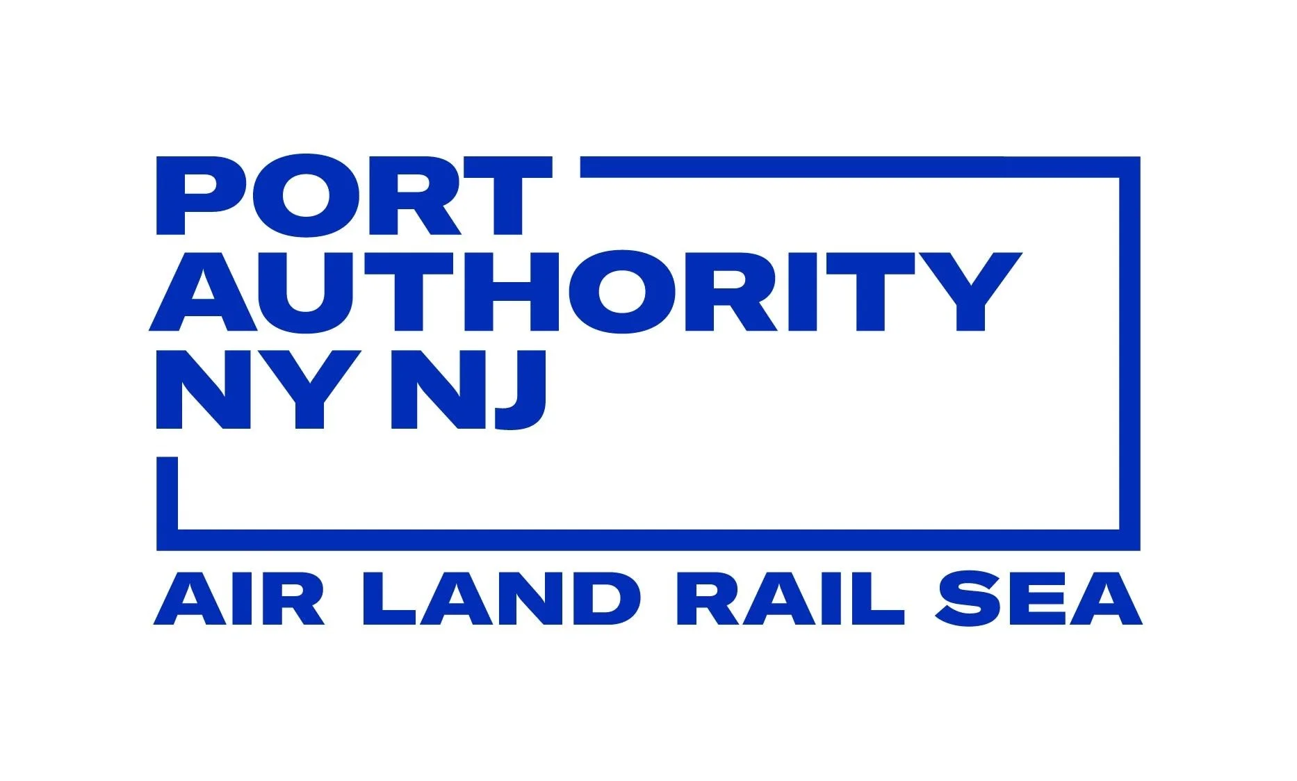 Port Authority NY NJ logo in blue text with transportation modes listed below