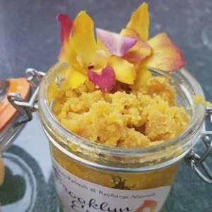 Mellow Yellow Turmeric & Ginger Scrub – 9.5oz | Exfoliating Body Scrub | Organic Dead Sea Salt Skincare