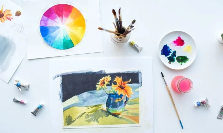 painted-still-life-sunflowers-in-pitcher-768x459.jpg