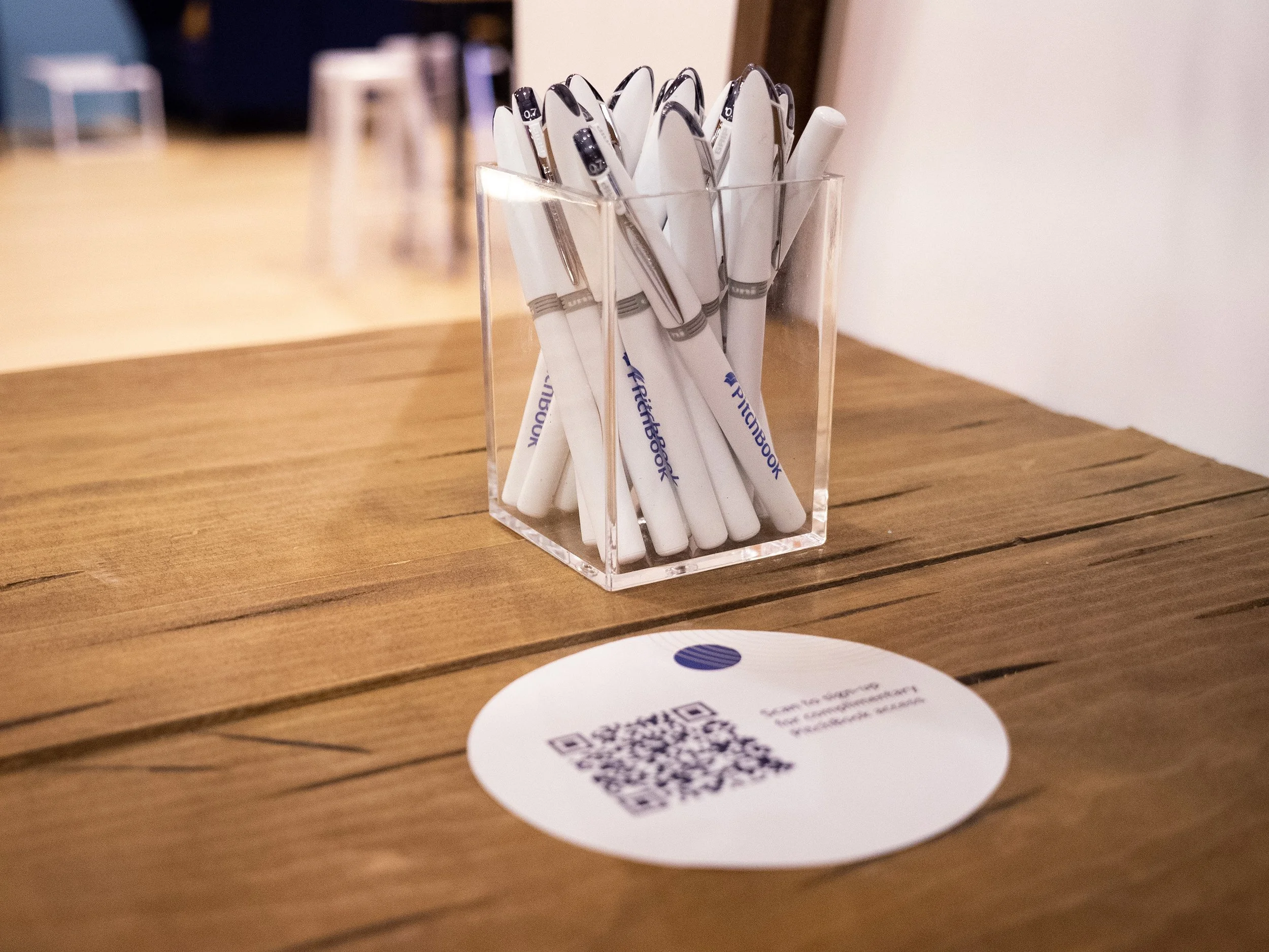 Table decals with QR codes