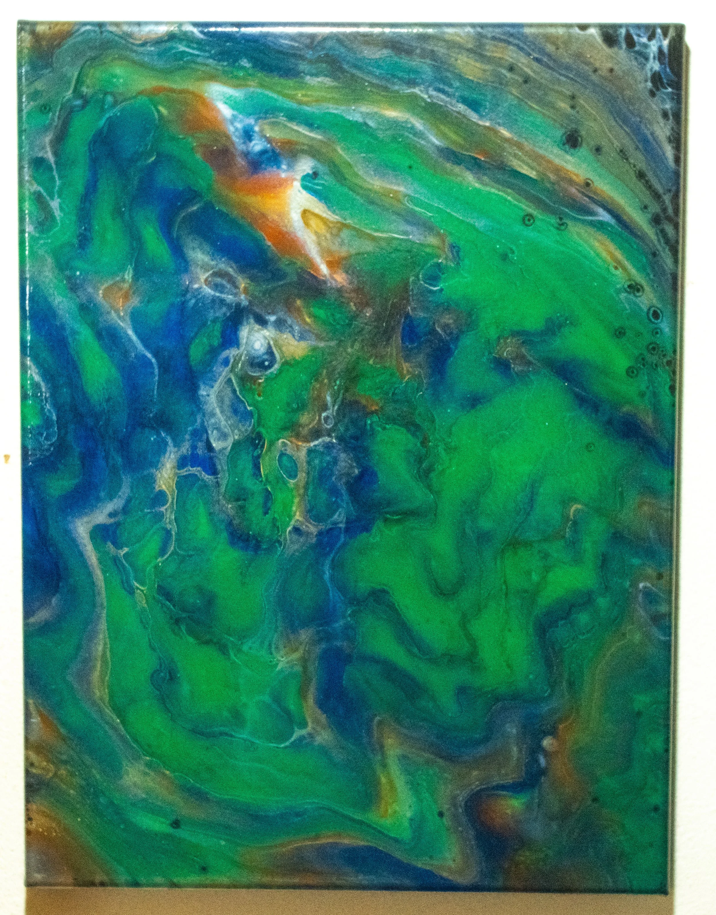 Emerald Drift Canvas Art 11" x 14"