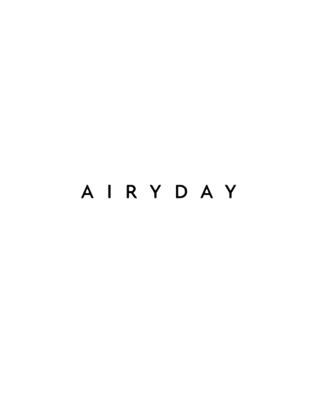 Black T-shirt with white printed text that reads 'Tomorrow is A Good Day' and smaller gray text below that says 'AIRYDAY'.