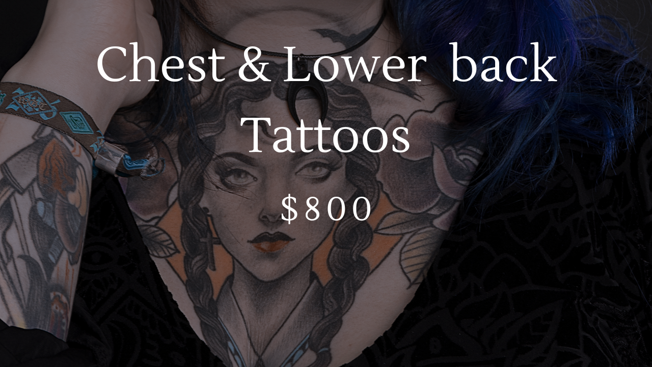 Chest and Lower Back Tattoo