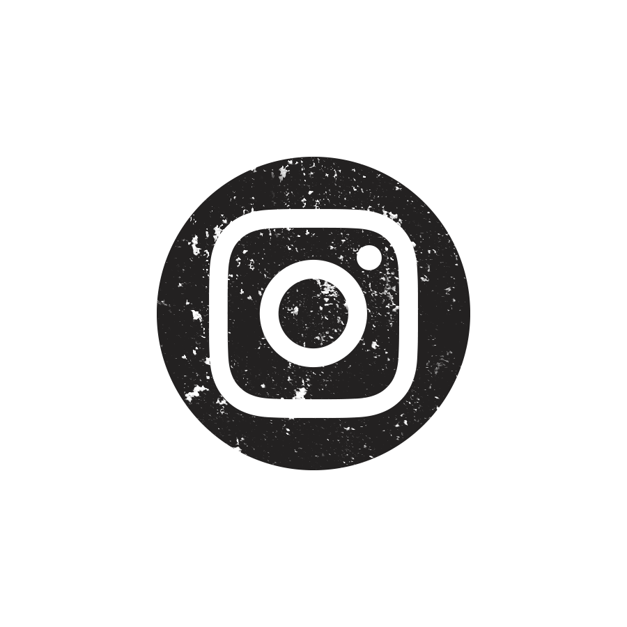 Black and white social media icons with Instagram logo in the center