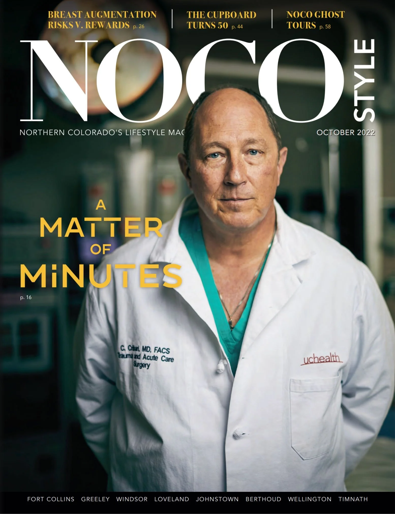 Cover for NOCO Style magazine featuring MCR Trauma Surgeon