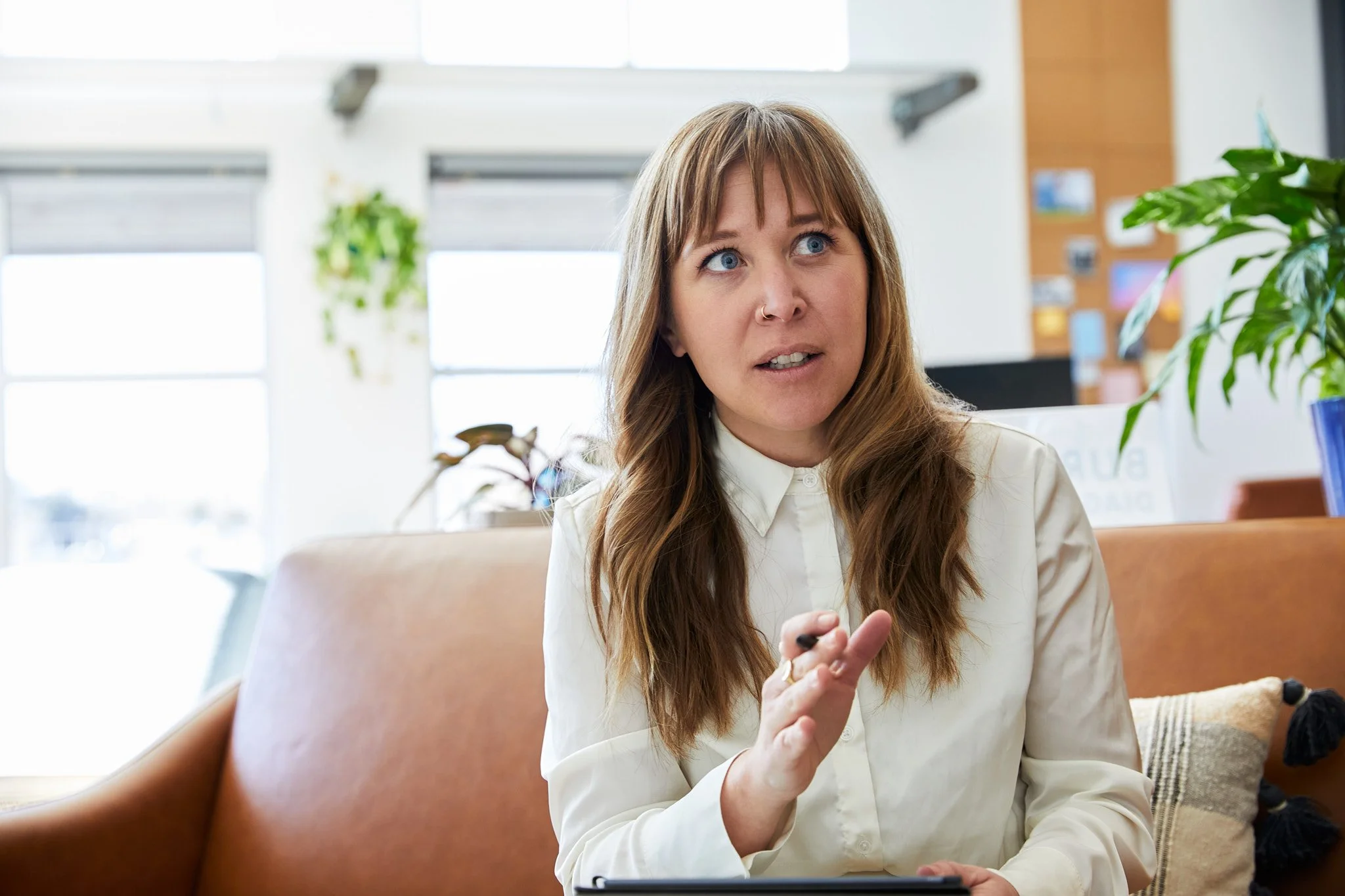 Bio tech CEO conducting a meeting