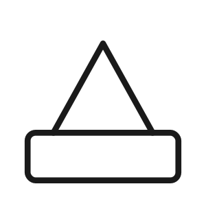 A triangle above a rectangle