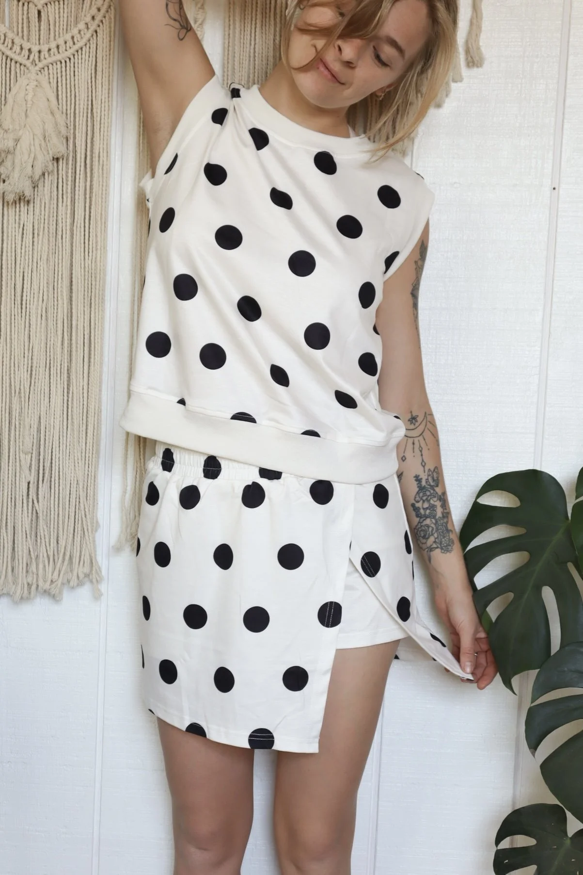 Salt & dot skort lounge set
