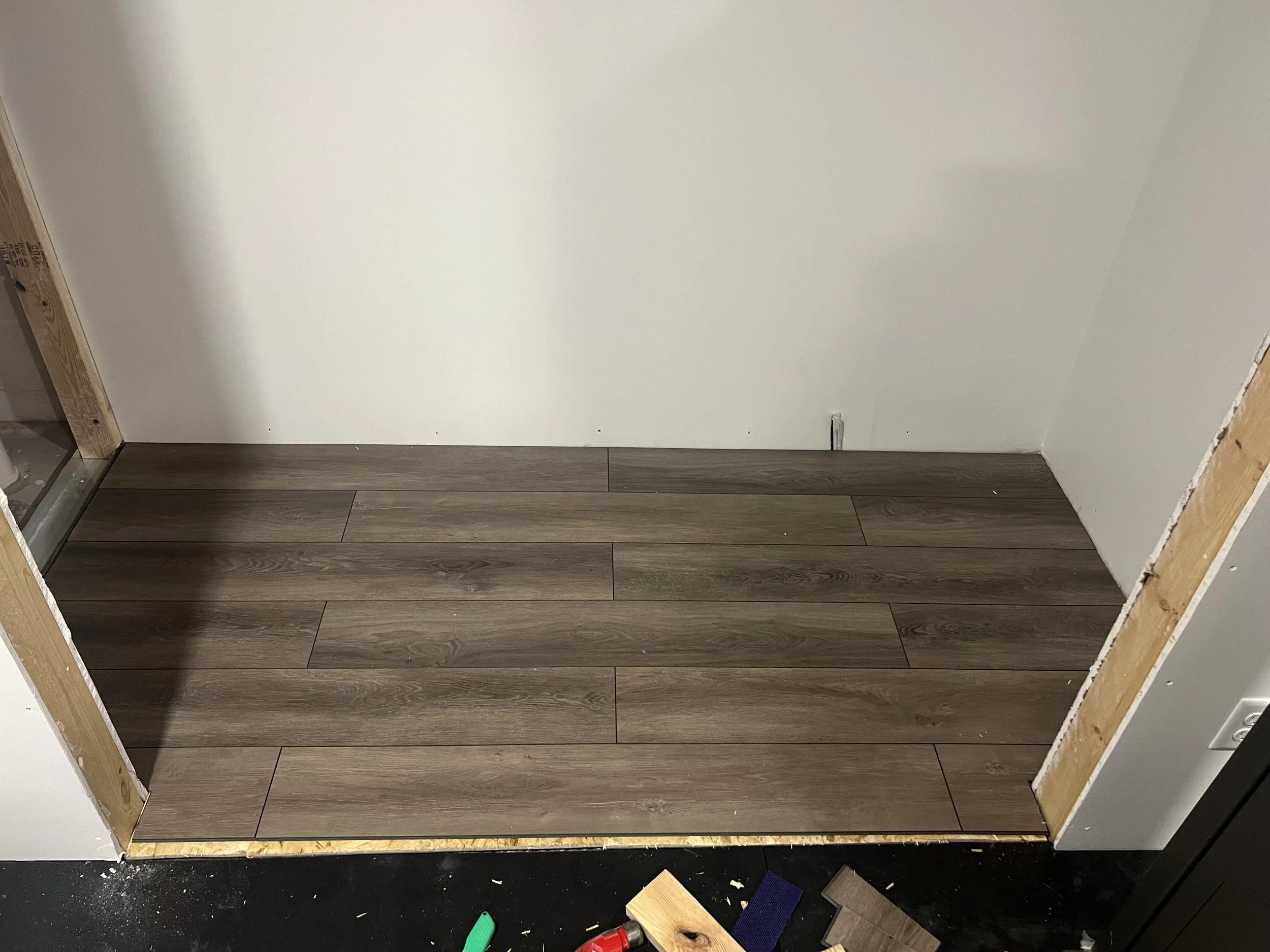 Added LVP flooring to a closet space.