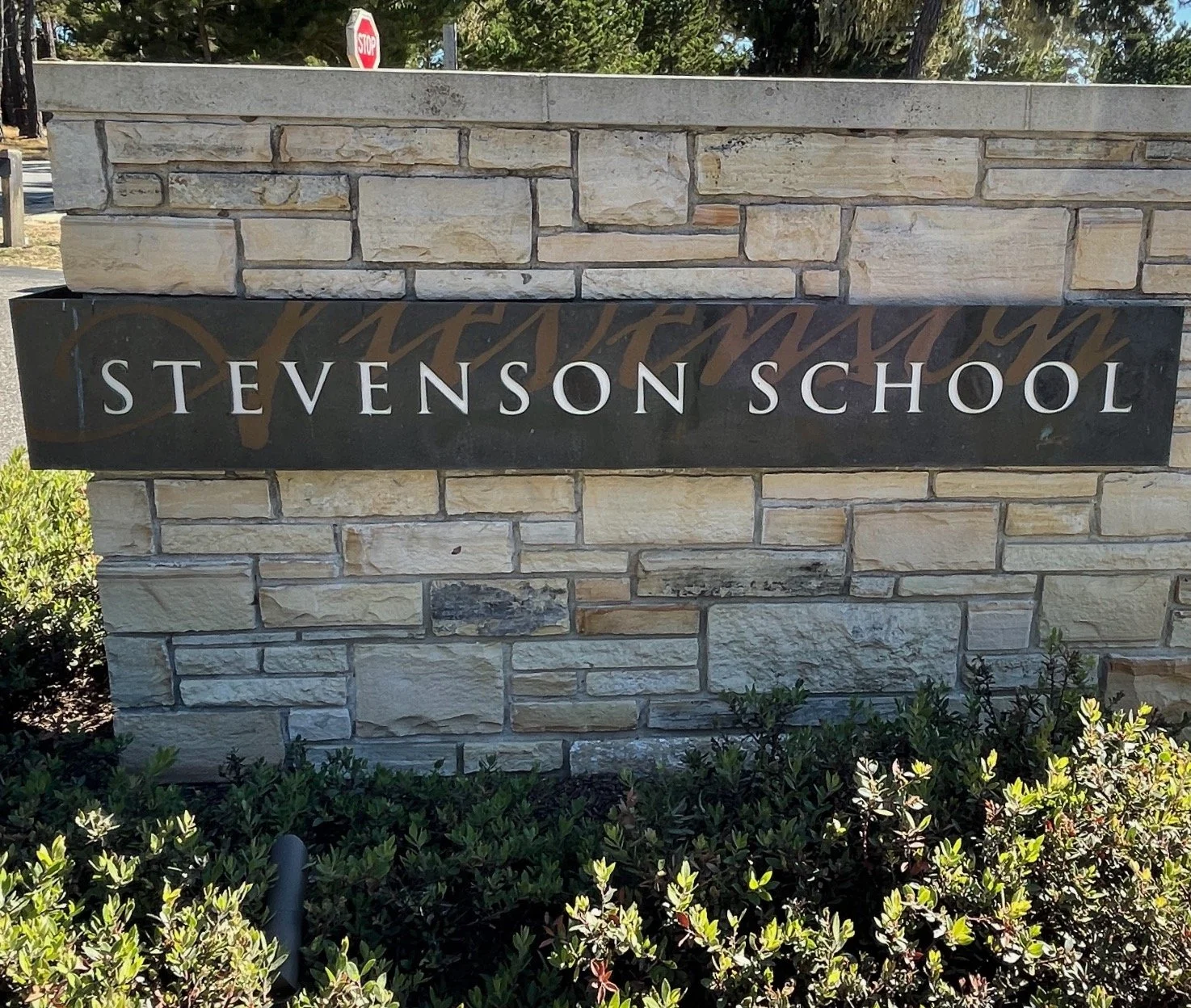 Stevenson School entrance Pebble Beach California campus sign