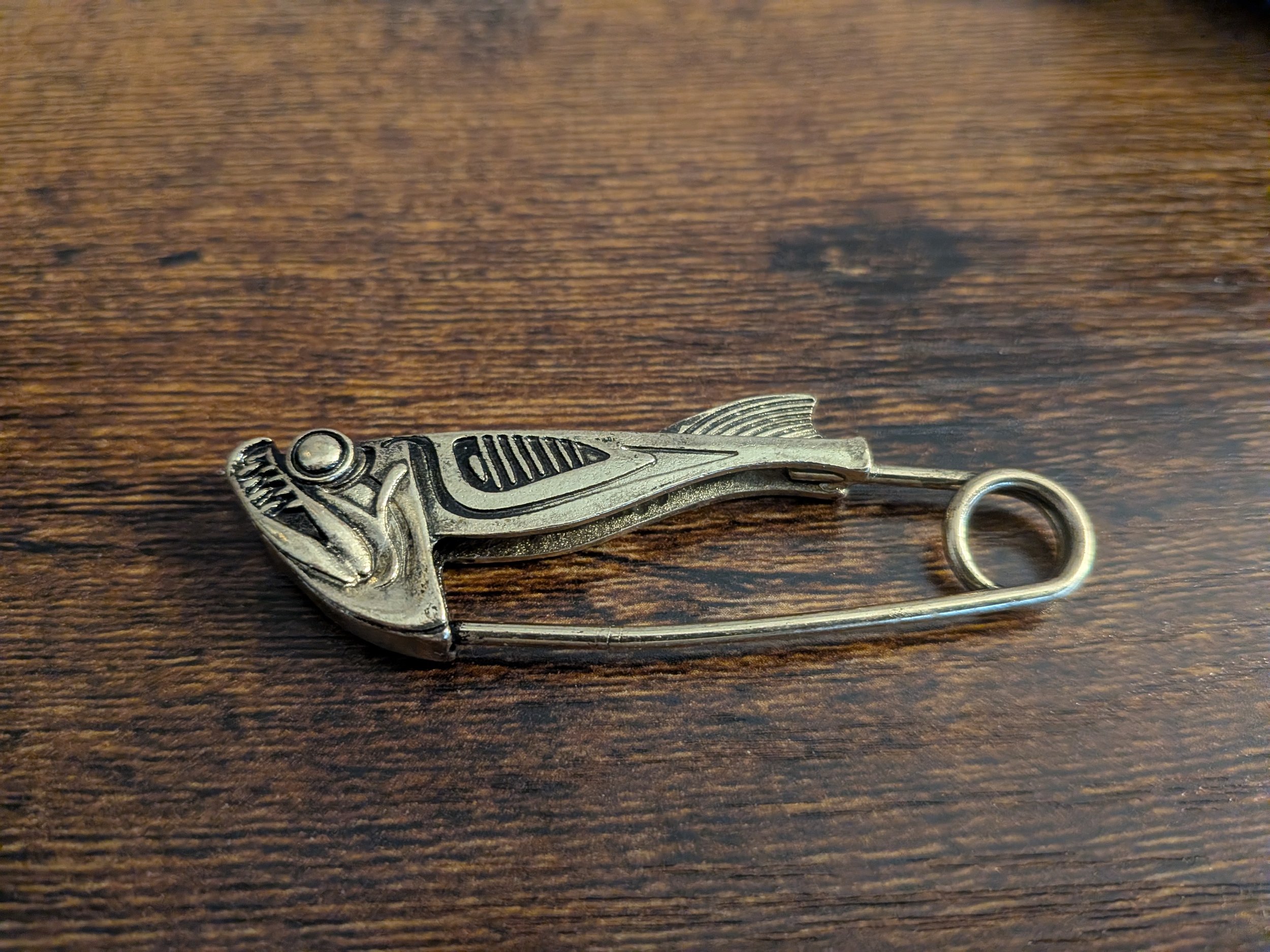 Fish Skeleton Safety Pin