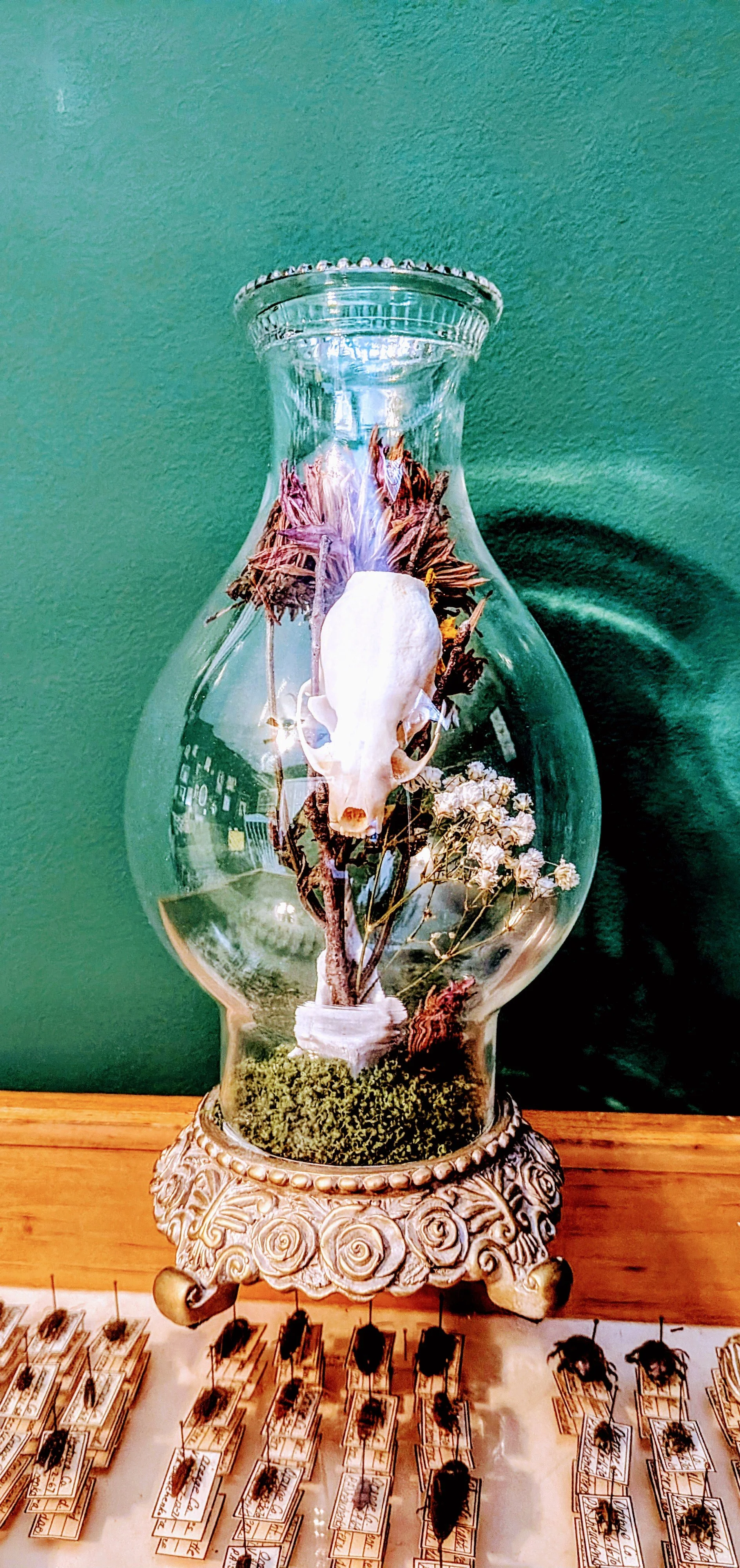 Bone and flowers vase