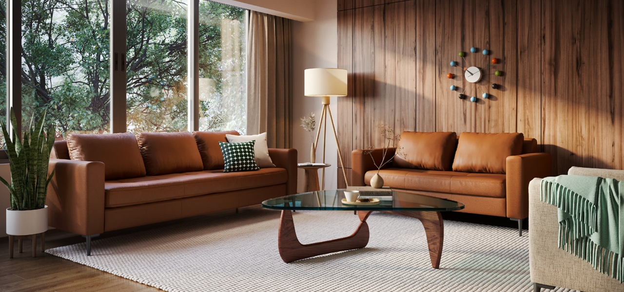 Modern Palliser leather sofa in a luxury media room and home entertainment space