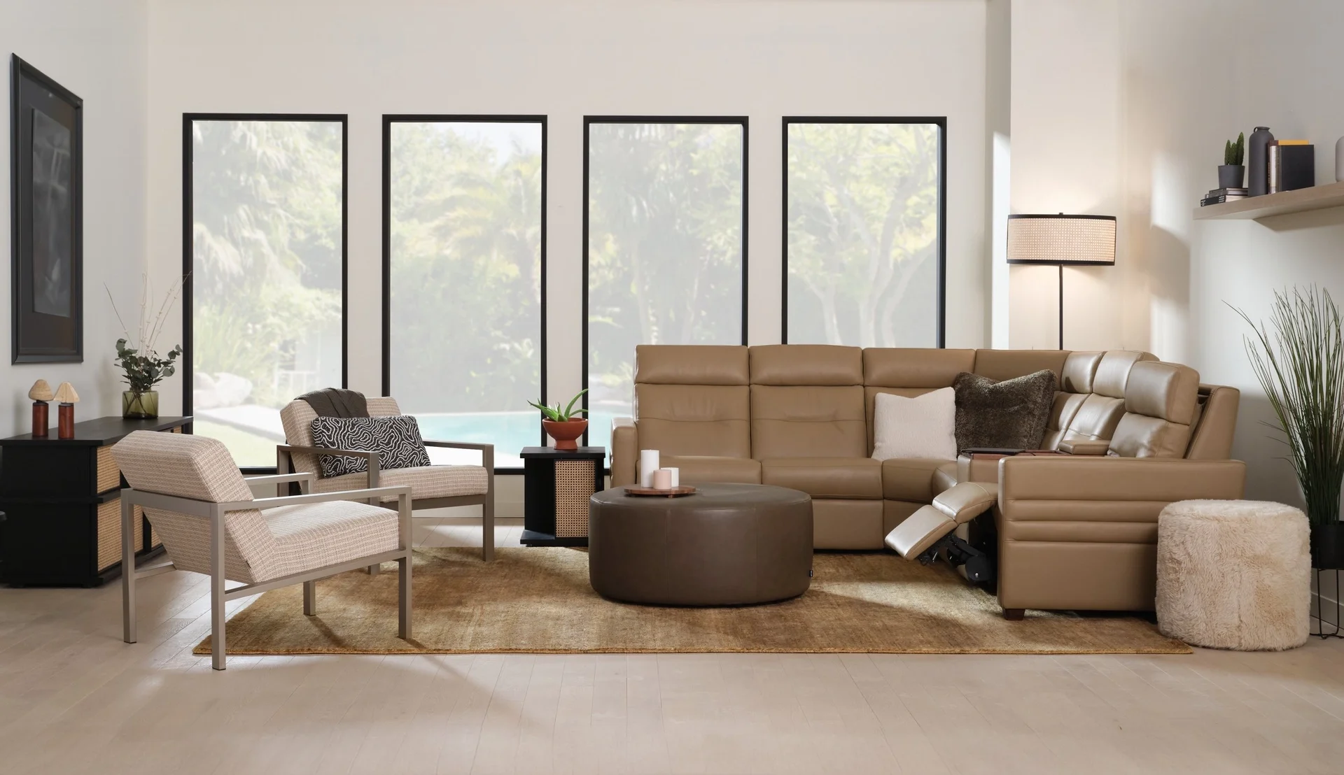 Palliser sectional seating for luxury home entertainment and media room design