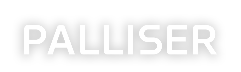 Black background with the word 'PALLISER' in large, white, uppercase letters.