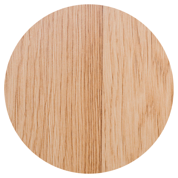 Oak wood option with highly visible grain for built-in entertainment centers