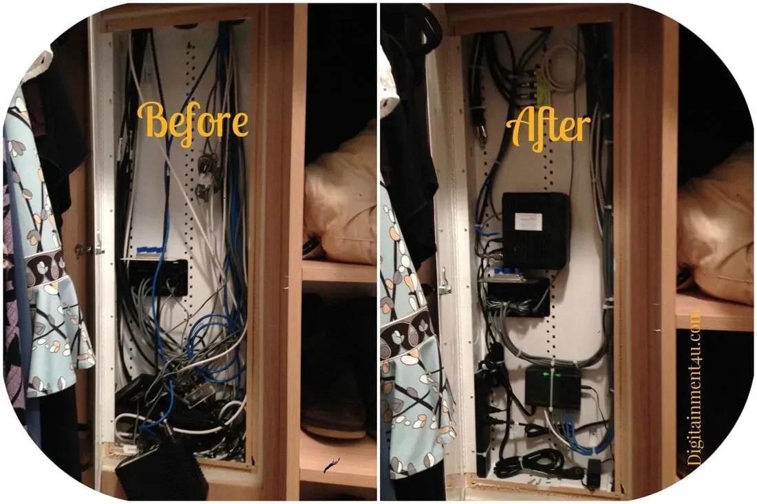 Modern homes have Smart Panels with is an ironic name since there's nothuing "smart" about them.  These are boxes the house all the structure cable and distribute them to the whole house.  Structure cable is phone, network, coax & fiber cables.