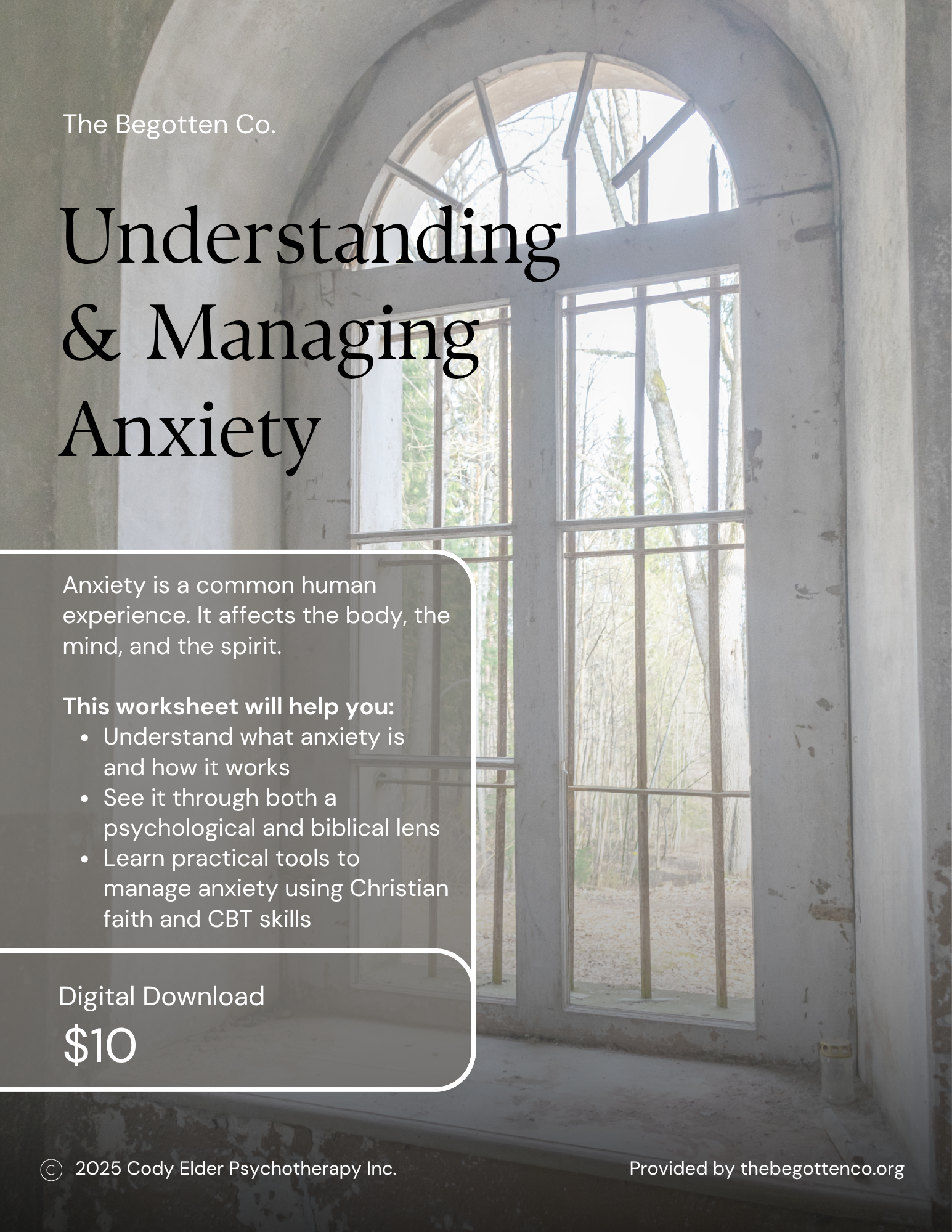 Begotten Co -Anxiety Worksheet cover.png