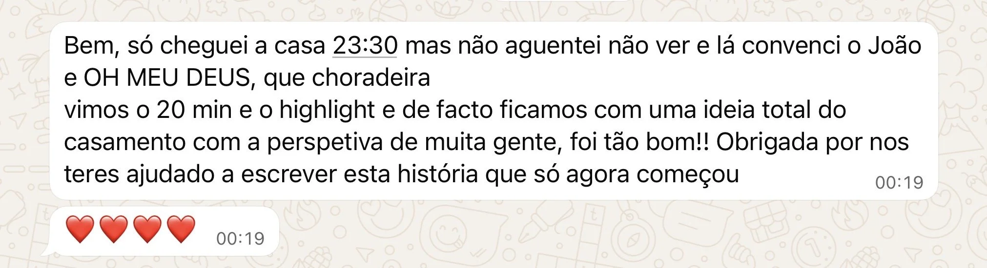 Feedback de noivos ao trabalho da Joana Malaquias wedding video