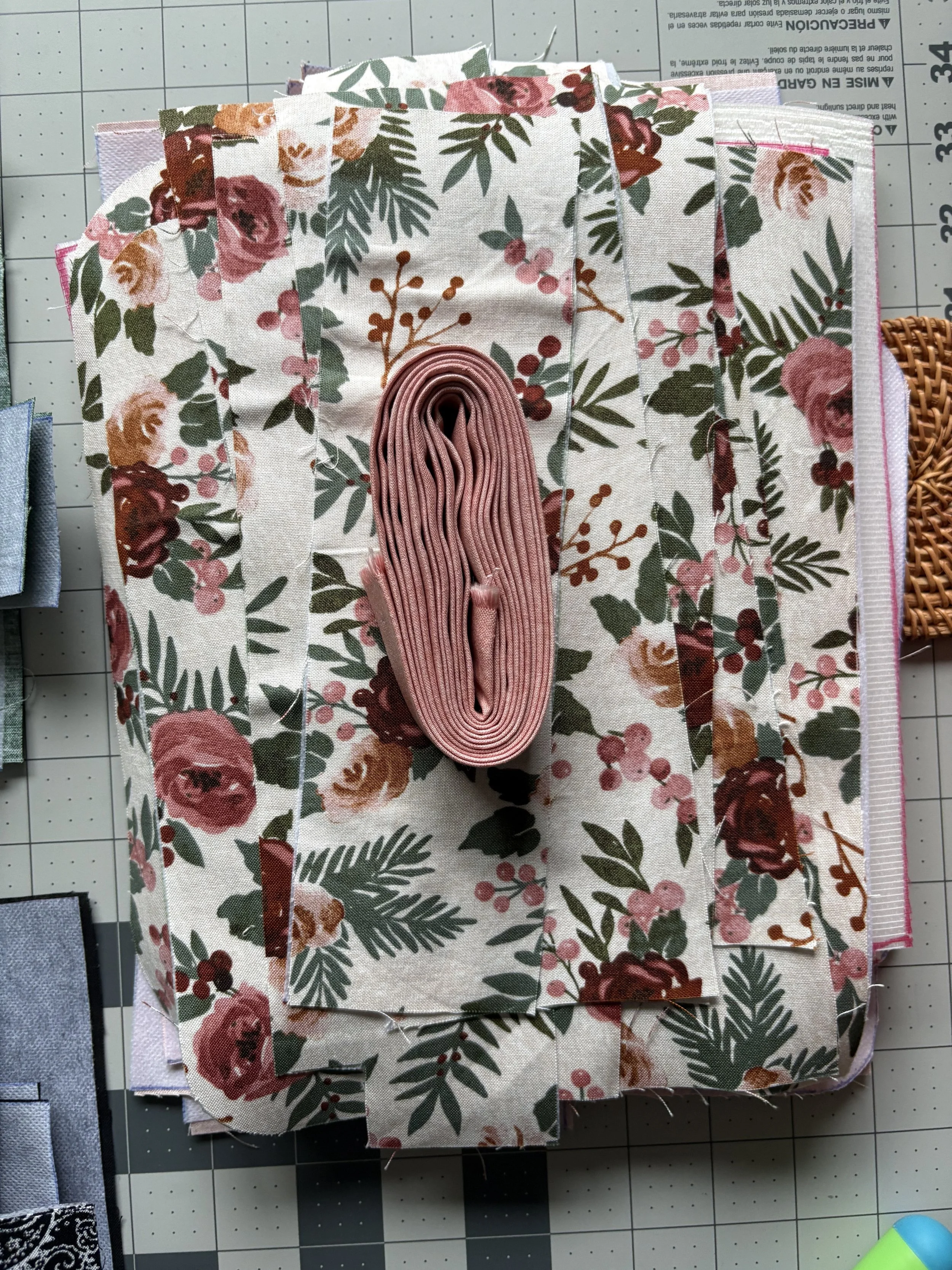 A single crossbody purse is constructed with 54 individually cut pieces, 3 zippers, 2 D-rings, 2 Swivel hooks, and a slide adjuster