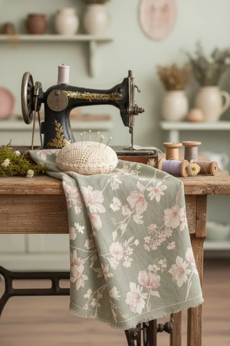 cottagecore spring sewing machine tabletop.jpeg