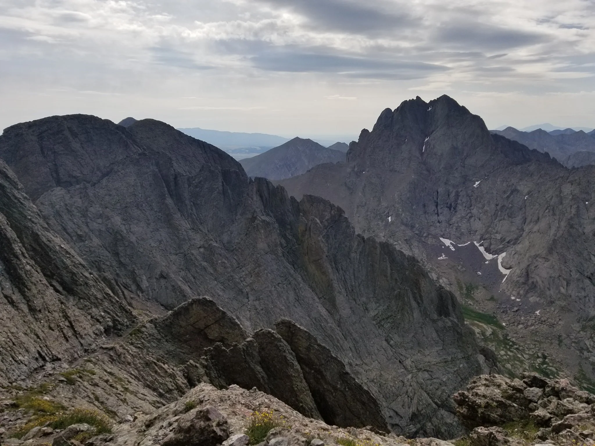 Kit Caron overlooking the Crestones in the Sangre de Cristo Range