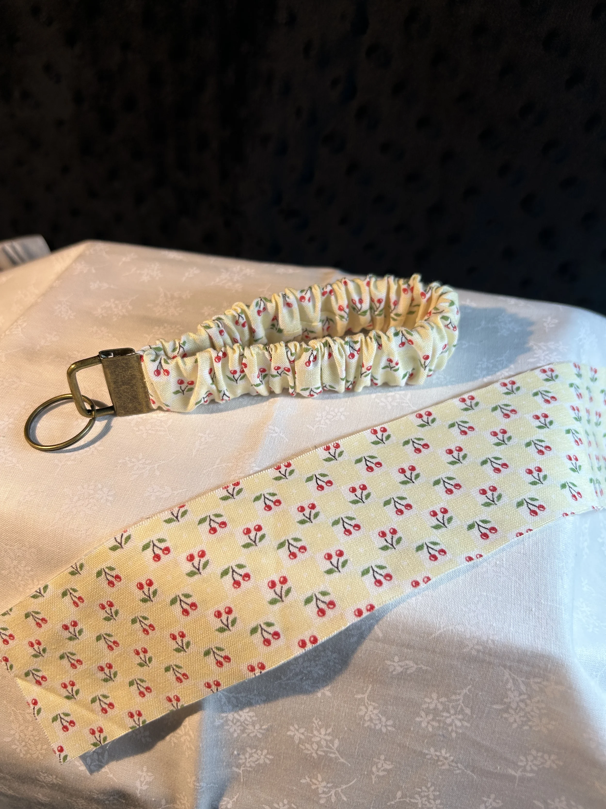 small cherry scrunchie keyfob.webp