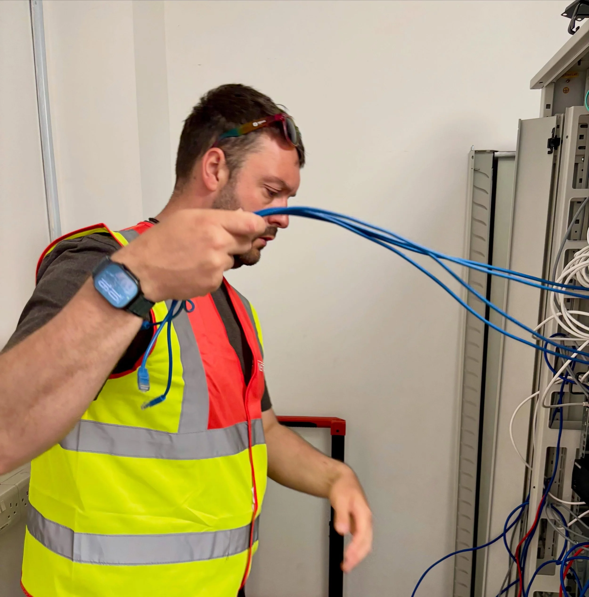 Tidying up a customers comms cabinet can be a very nerve racking and lengthy process. Particularly this one as it hadn&rsquo;t been a little neglected! We are careful to ensure all the devices are patched to the correct ports with the right VLANs. St