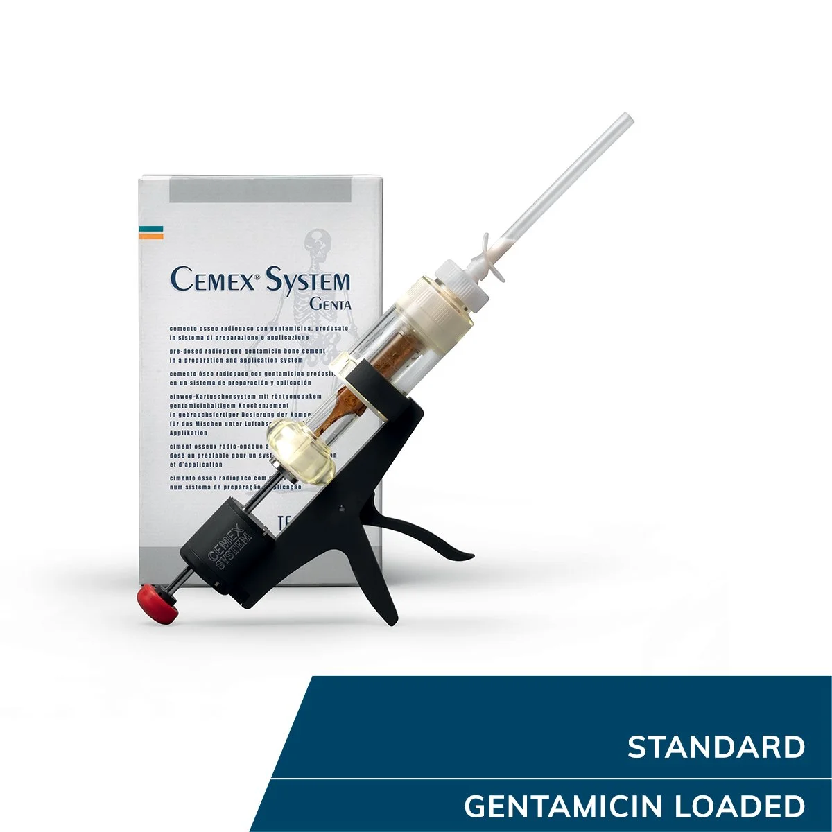Cemex System Genta es el sistema todo en uno que ya contiene cemento ósea Cemex con Gentamicina, en una fórmula estándar. La gentamicina se libera localmente y es útil como medio profiláctico. Cemex System Genta es capaz de ofrecer seguridad y simpli