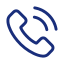 Icono de un teléfono en color azul.