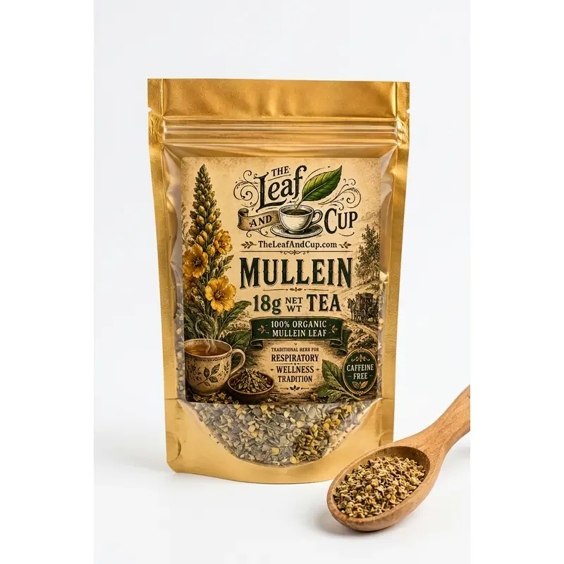 Mullein Tea bag, 100% organic mullein leaf, caffeine-free, 18g, The Leaf and Cup