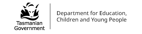 Tasmanian Government logo with text 'Department for Education, Children and Young People'