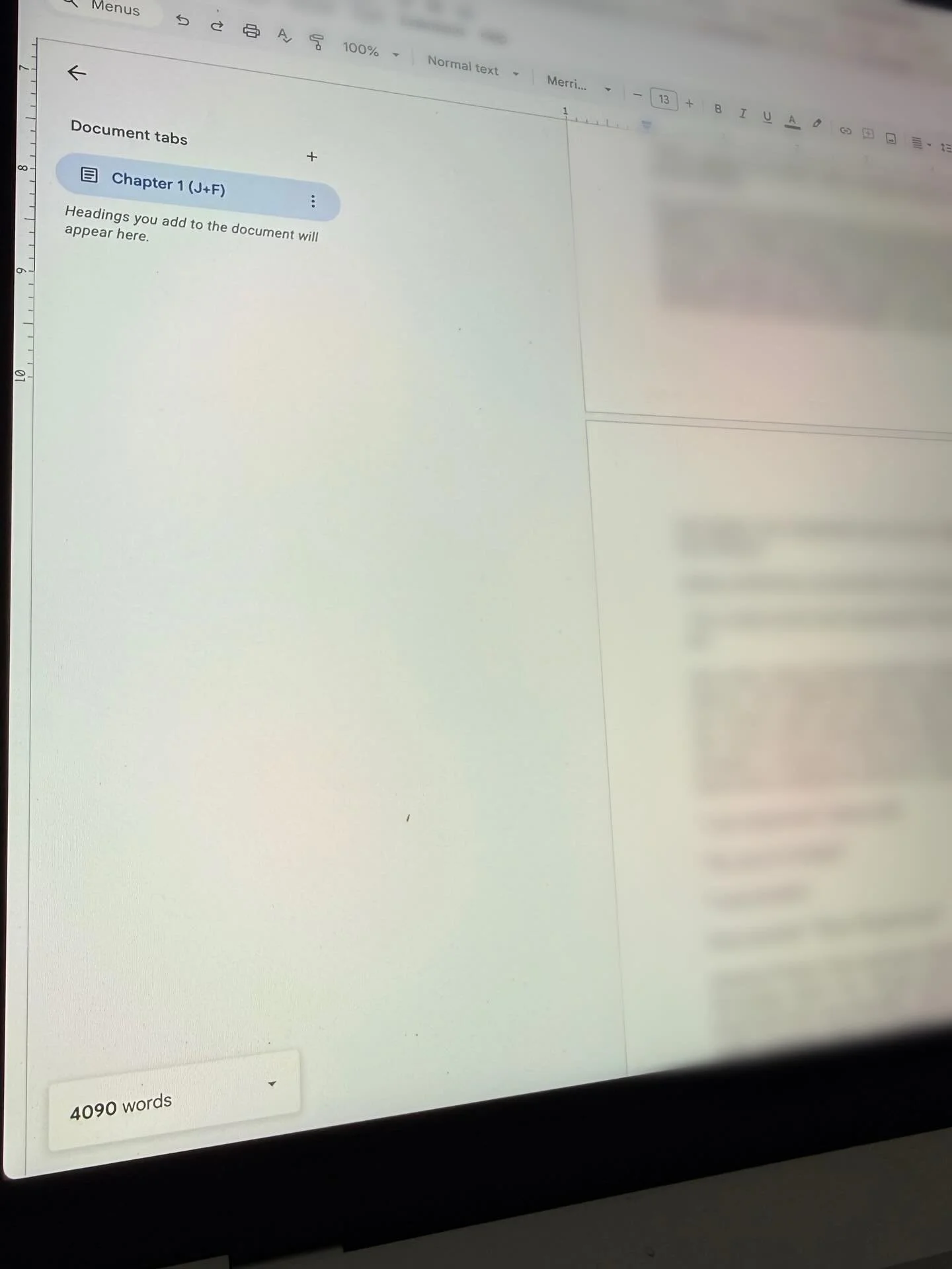 💻 Work in progress is progressing today! Let&rsquo;s go!
Zero Draft -> First Draft (Word Count: 4090)

#bookstagram #writer #aspiringauthor #writersofinstagram #WIPwordcount